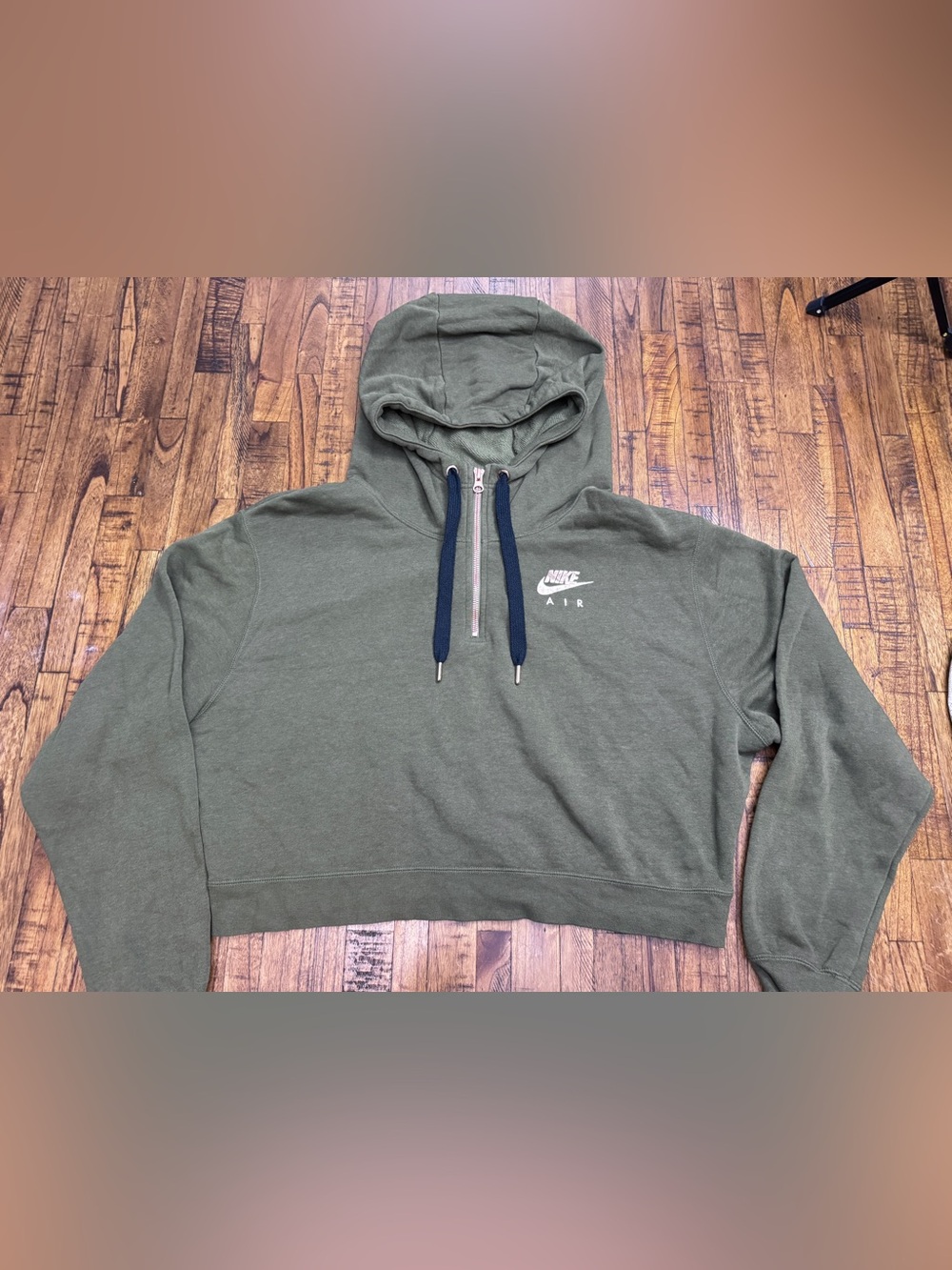Nike Sportswear Air Crop Quarter Zip Hoodie Size Medium